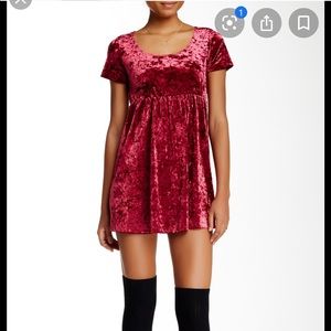 American Apparel red velvet dress